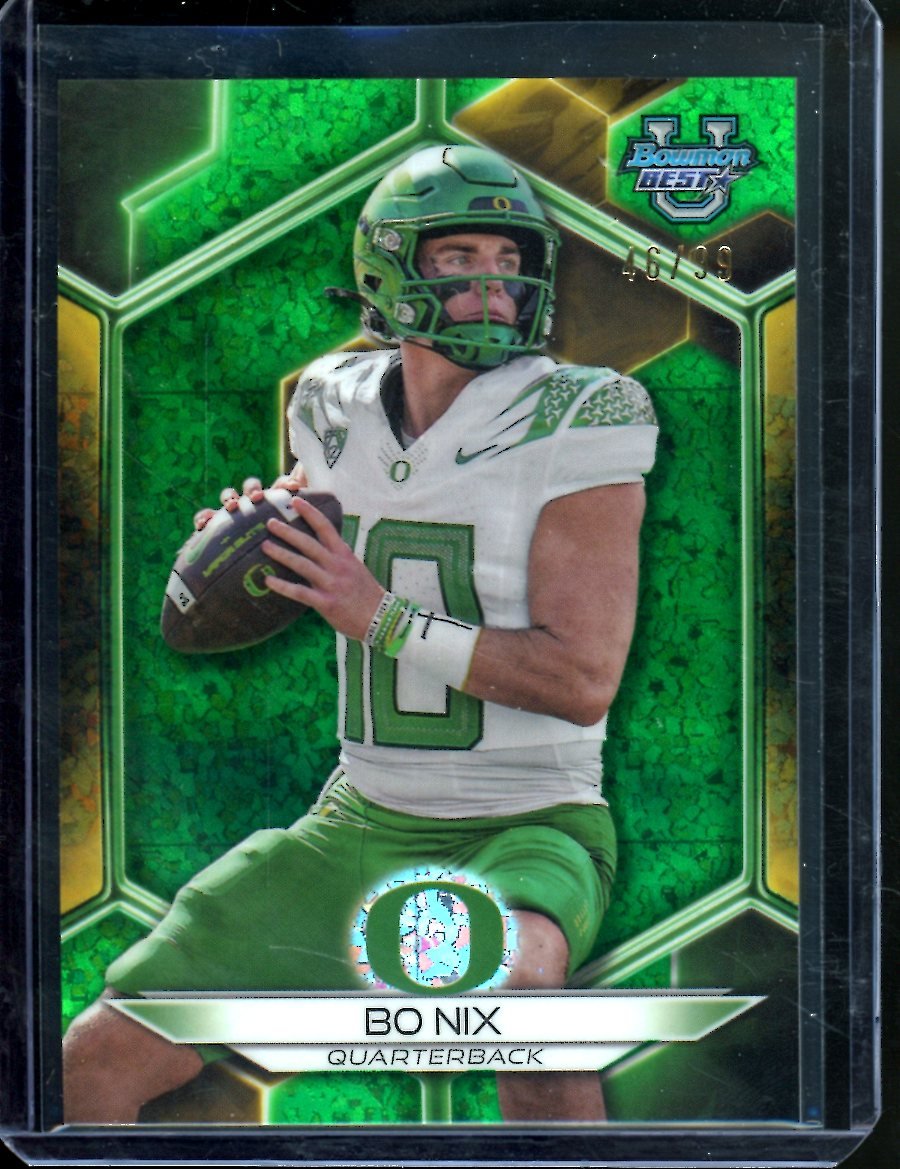 2023 Bowman's Best University Bo Nix Green Mini Diamond /99 Oregon - Trading Card Market