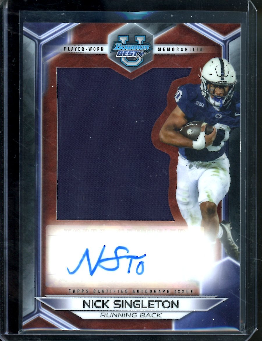 2023 Bowman's Best University Nick Singleton Patch Auto Penn State - Trading Card Market