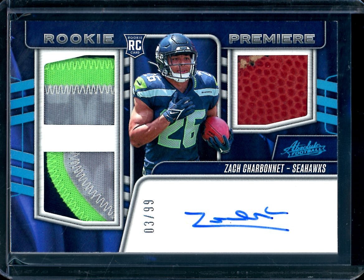 2023 Panini Absolute Zach Charbonnet Rookie Premiere RPA /99 Seahawks - Trading Card Market