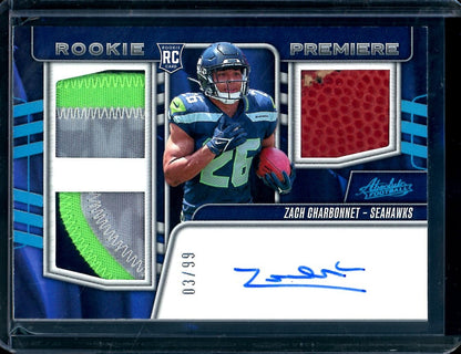 2023 Panini Absolute Zach Charbonnet Rookie Premiere RPA /99 Seahawks - Trading Card Market