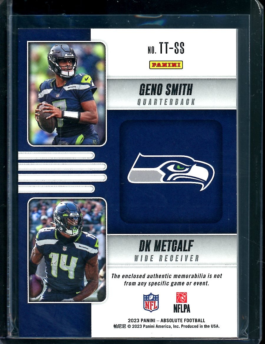 2023 Panini Absolute Geno Smith/DK Metcalf Team Tandem Dual Patch /49 Seahawks - Trading Card Market
