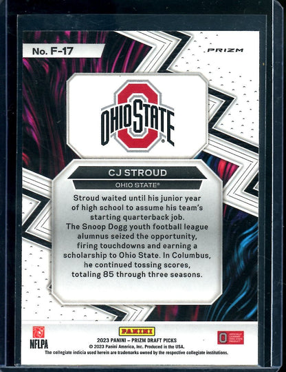2023 Panini Prizm Draft Picks C.J. Stroud Rookie Gold Ice Fearless Ohio State - Trading Card Market