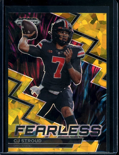 2023 Panini Prizm Draft Picks C.J. Stroud Rookie Gold Ice Fearless Ohio State - Trading Card Market