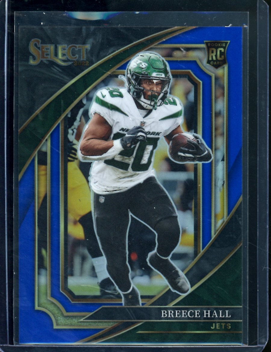 2022 Panini Select Breece Hall Rookie Blue Suite Level /99 Jets - Trading Card Market