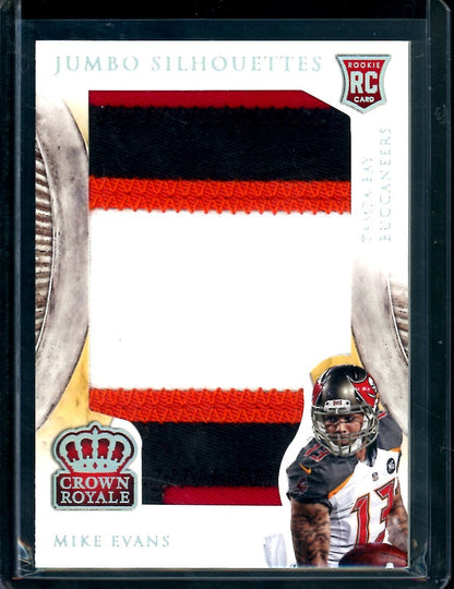 2014 Panini Crown Royale Mike Evans Rookie Jumbo Silhouettes Patch /25 Buccaneers - Trading Card Market