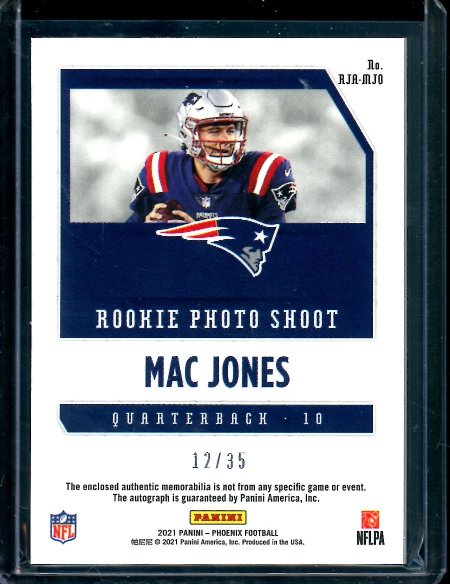 2021 Panini Phoenix Mac Jones Rookie RPA Orange /35 Patriots - Trading Card Market