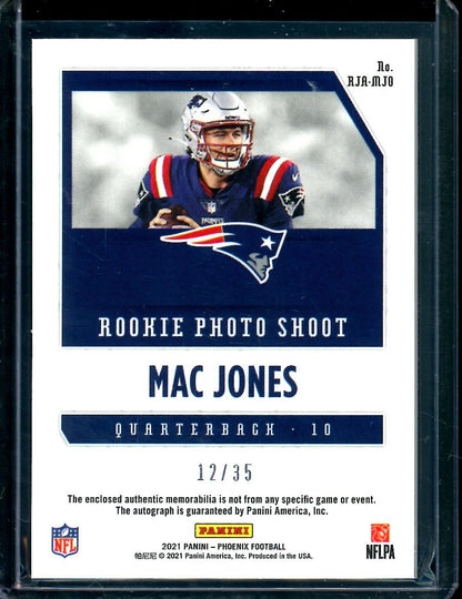 2021 Panini Phoenix Mac Jones Rookie RPA Orange /35 Patriots - Trading Card Market