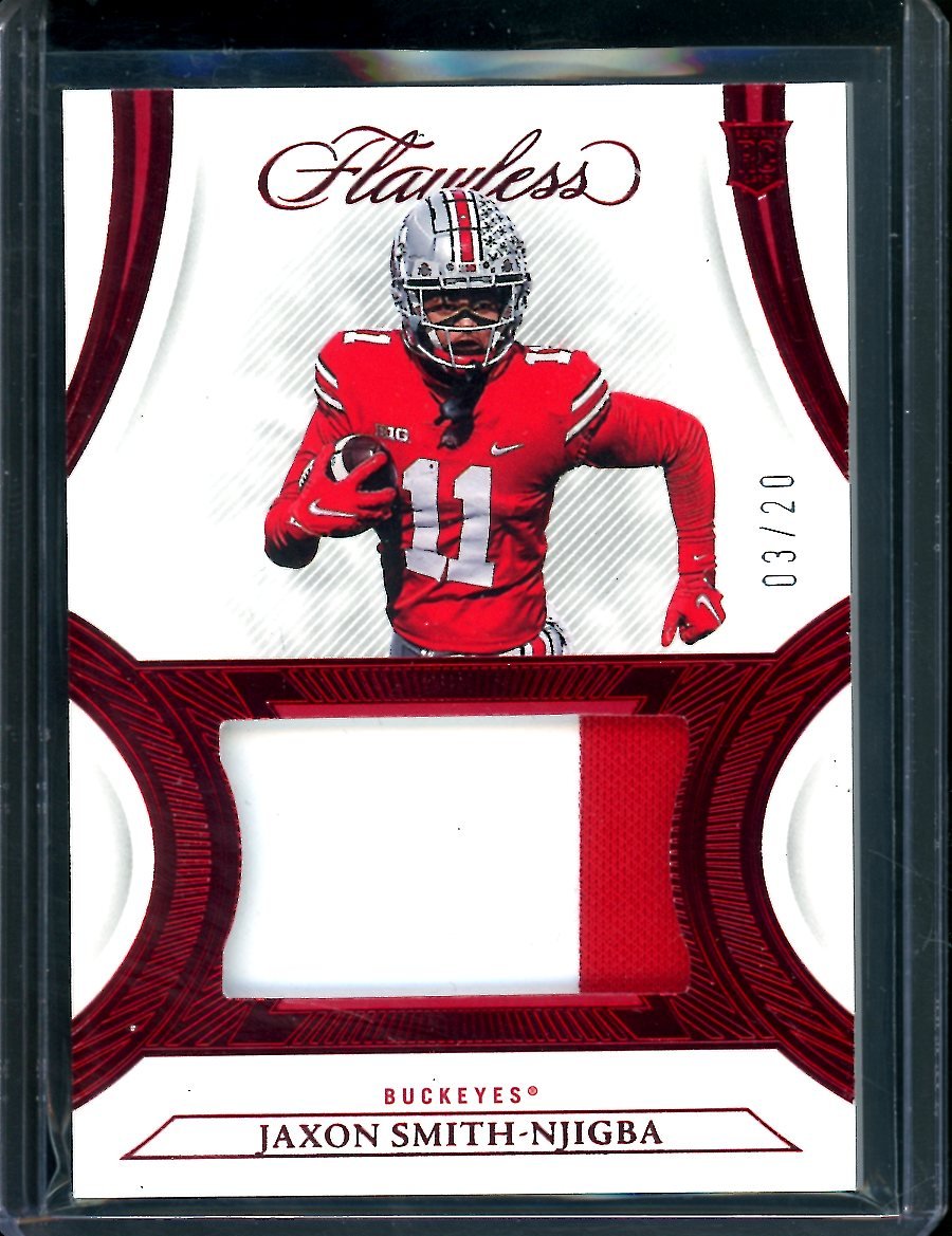 2023 Panini Flawless Collegiate Jaxon Smith - Njigba Rookie Patch Ruby /20 Ohio State - Trading Card Market