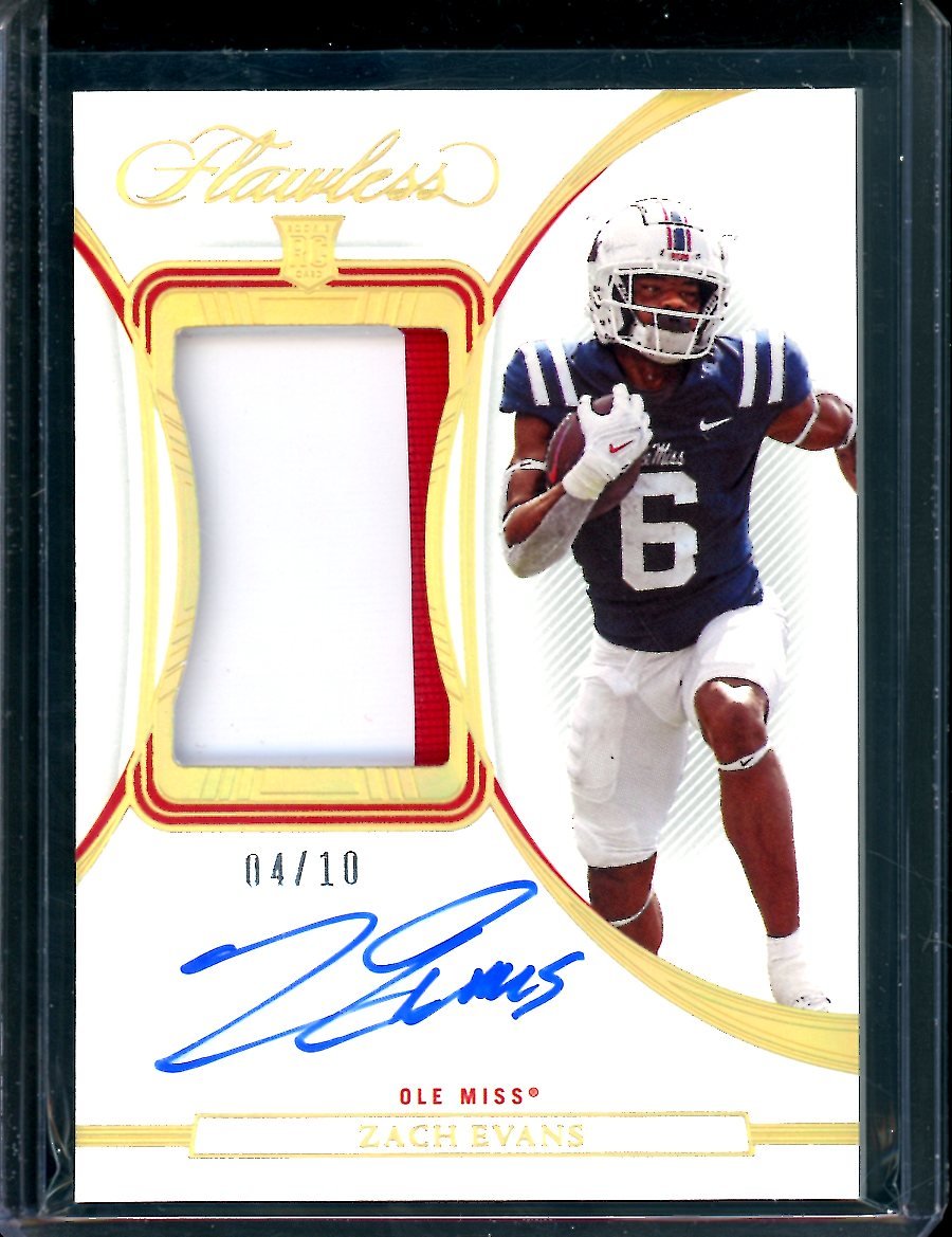 2023 Panini Flawless Collegiate Zach Evans Rookie RPA Gold /10 Ole Miss - Trading Card Market