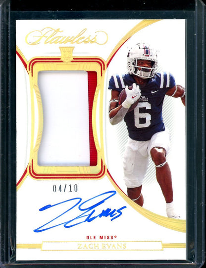 2023 Panini Flawless Collegiate Zach Evans Rookie RPA Gold /10 Ole Miss - Trading Card Market
