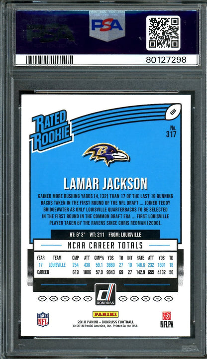 2018 Panini Donruss Lamar Jackson Rookie PSA 10 Ravens - Trading Card Market