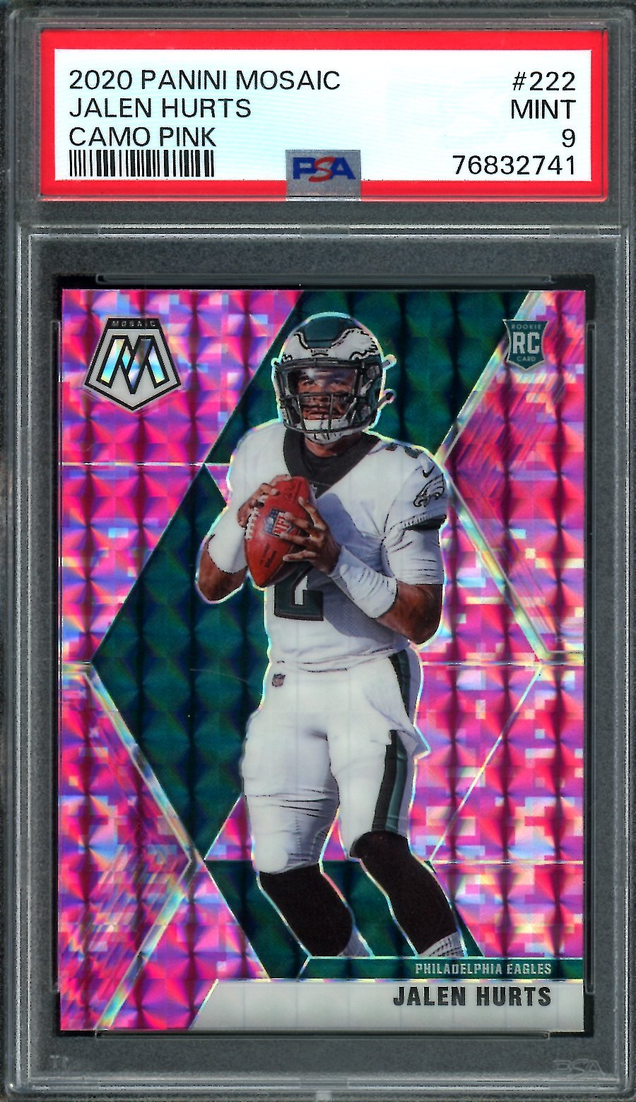 2020 Panini Mosaic Jalen Hurts Rookie Pink Camo PSA 9 Eagles - Trading Card Market