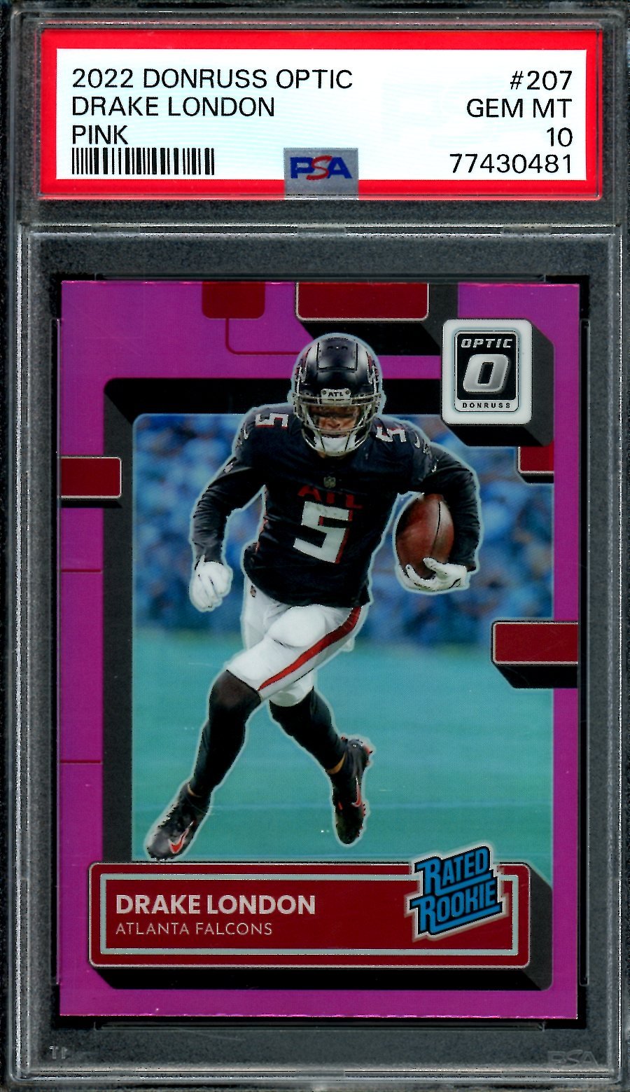 2022 Panini Optic Drake London Rookie Pink PSA 10 Falcons - Trading Card Market