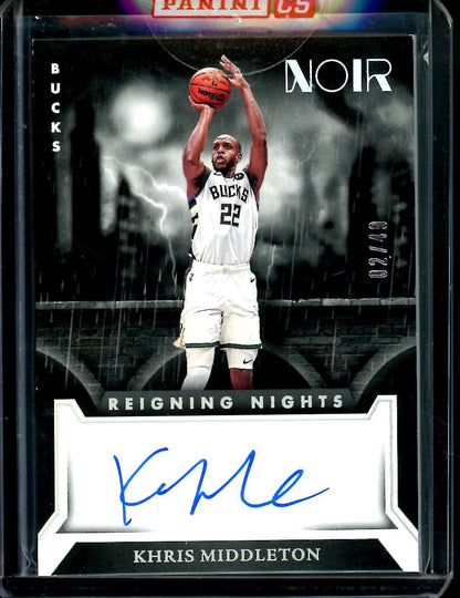 2022/23 Panini Noir Khris Middleton Reigning Nights Auto /49 Bucks - Trading Card Market