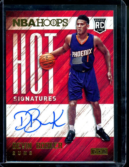 2015/16 Panini NBA Hoops Devin Booker Rookie Hot Signatures Auto Suns - Trading Card Market