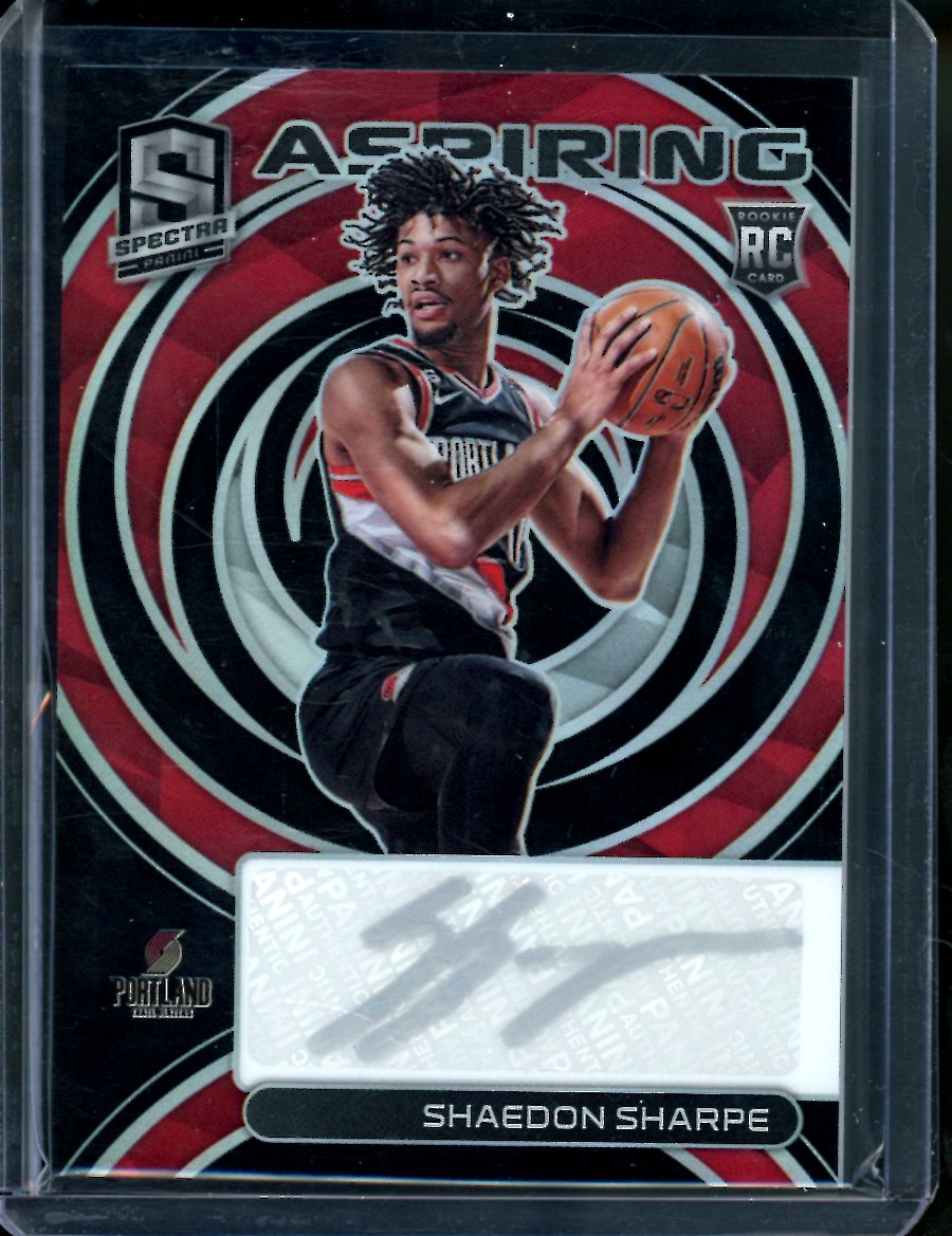 2022/23 Panini Spectra Shaedon Sharpe Rookie Aspiring Auto /10 Trail Blazers