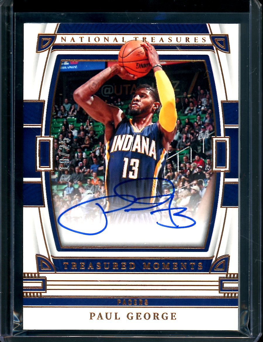 2022/23 Panini National Treasures Paul George Treasured Moments Auto /25 Pacers - Trading Card Market