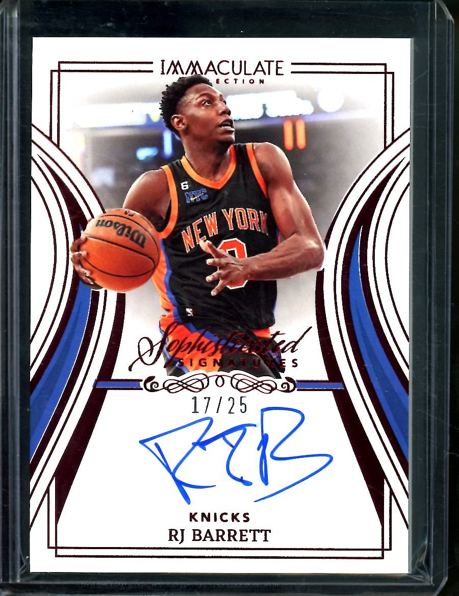 2022/23 Panini Immaculate RJ Barrett Sophisticated Signatures Auto /25 Knicks - Trading Card Market
