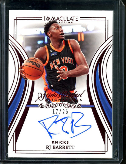 2022/23 Panini Immaculate RJ Barrett Sophisticated Signatures Auto /25 Knicks - Trading Card Market