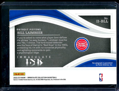 2022/23 Panini Immaculate Bill Laimbeer Immaculate Ink Auto Gold /10 Pistons - Trading Card Market