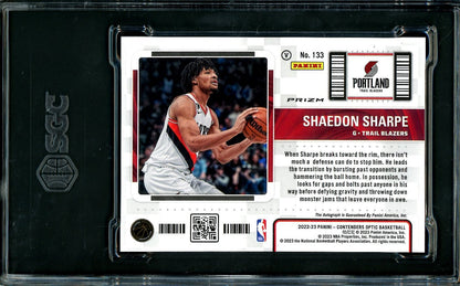 2022/23 Panini Contenders Optic Shaedon Sharpe Rookie Ticket Variation Auto SGC 9.5 Trail Blazers - Trading Card Market