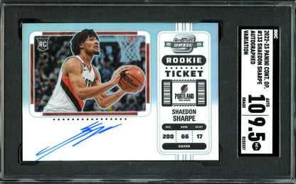 2022/23 Panini Contenders Optic Shaedon Sharpe Rookie Ticket Variation Auto SGC 9.5 Trail Blazers - Trading Card Market