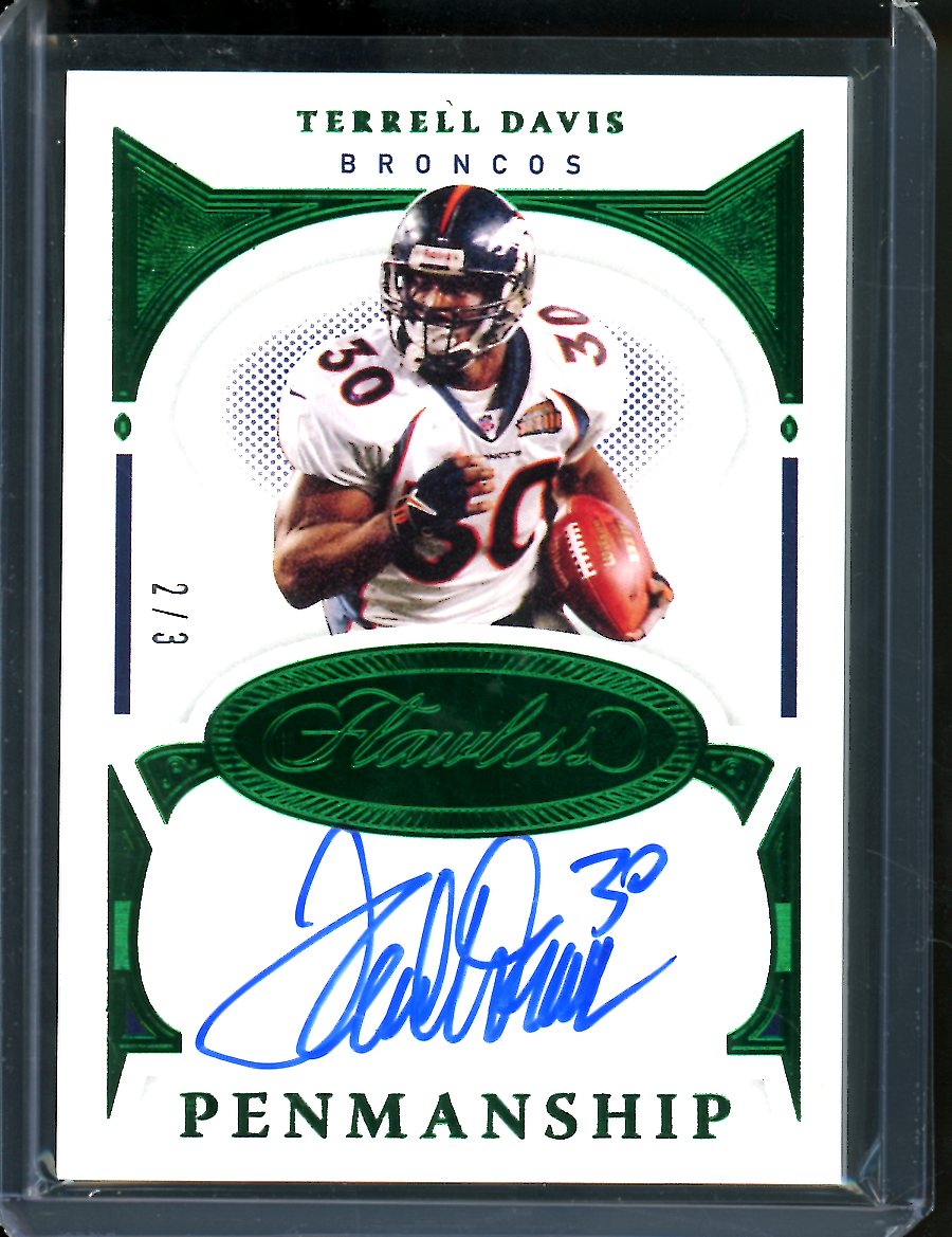 2021 Panini Flawless Terrell Davis Penmanship Emerald Auto /5 Broncos