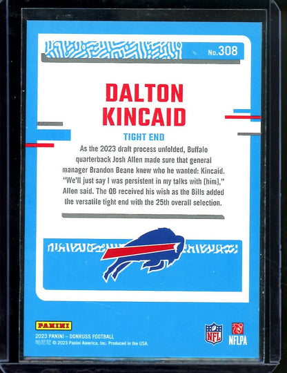 2023 Panini Donruss Dalton Kincaid Rookie Gold Press Proof /50 Bills - Trading Card Market