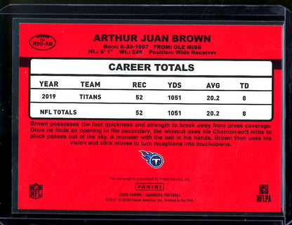 2020 Panini Donruss A.J. Brown "1990" Auto /25 Titans