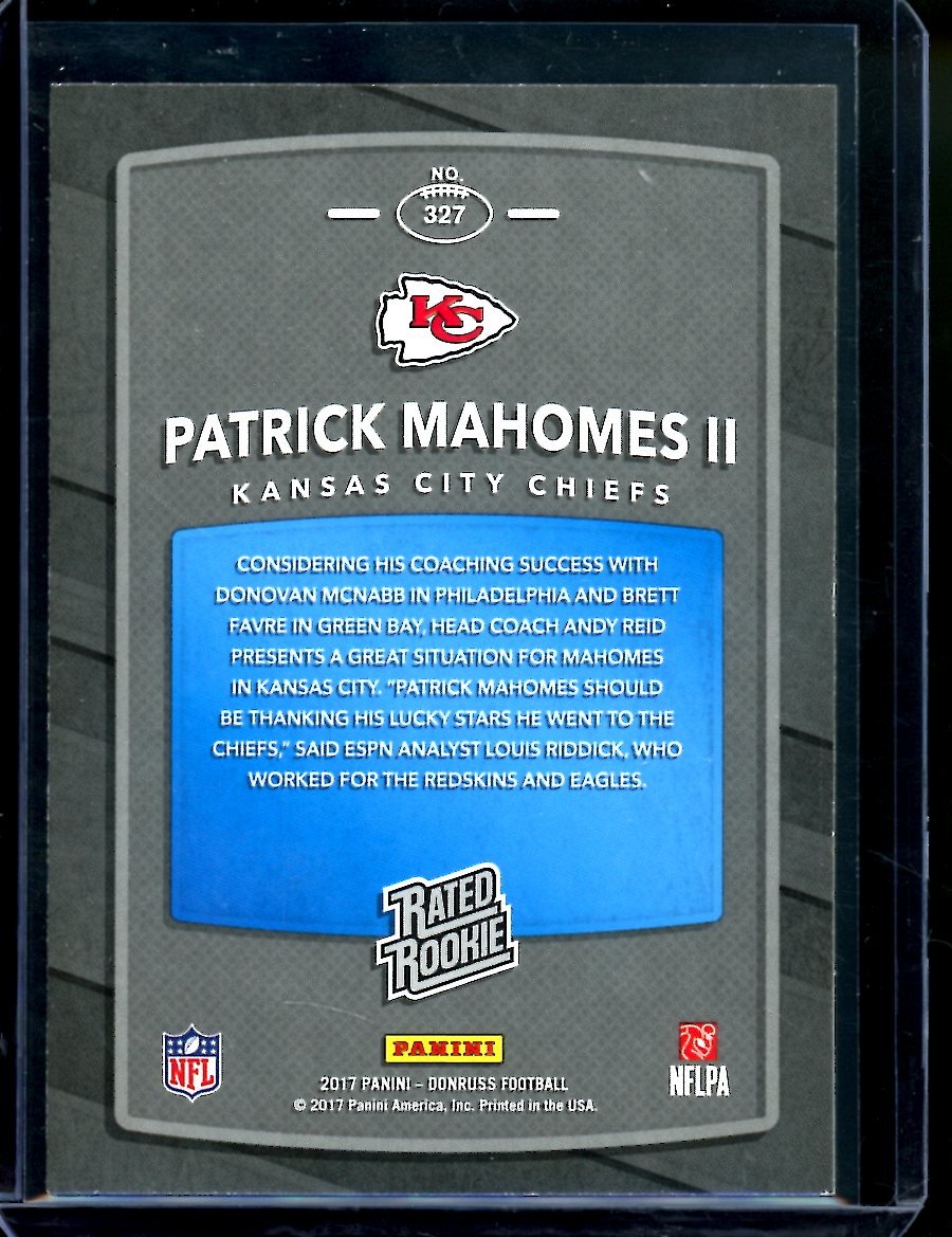 2017 Panini Donruss Patrick Mahomes II Rookie Chiefs - Trading Card Market