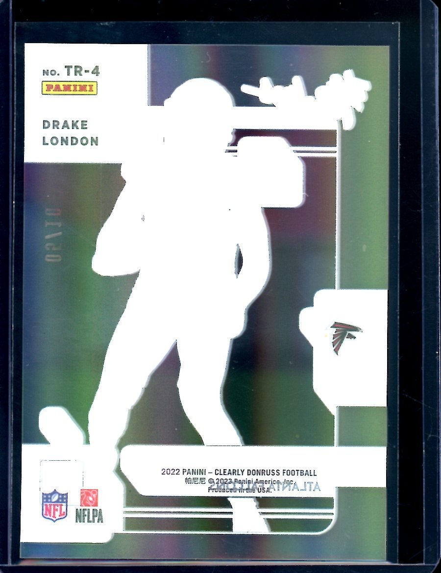 2022 Panini Donruss Clearly Drake London Rookie The Rookies /10 Falcons - Trading Card Market