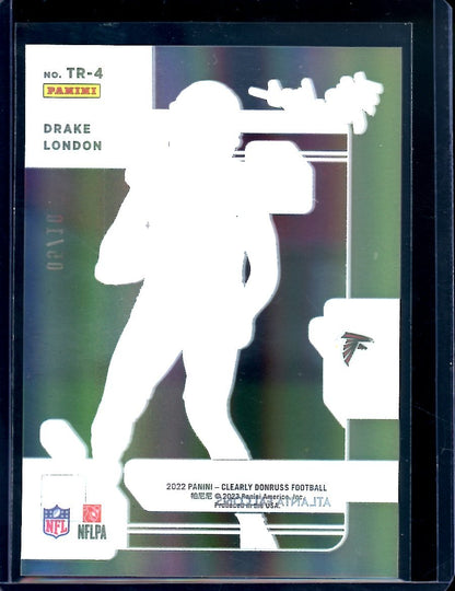 2022 Panini Donruss Clearly Drake London Rookie The Rookies /10 Falcons - Trading Card Market