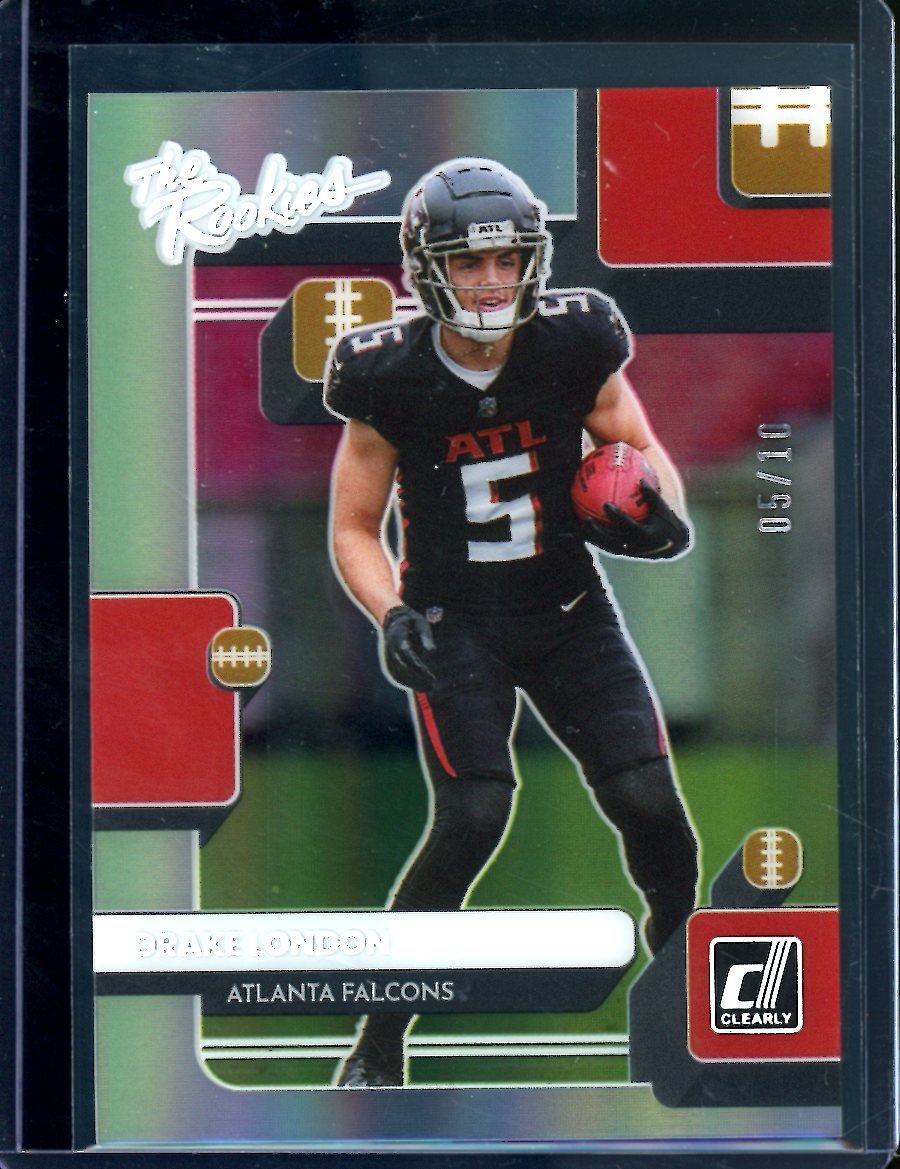 2022 Panini Donruss Clearly Drake London Rookie The Rookies /10 Falcons - Trading Card Market