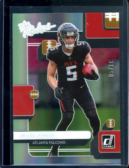 2022 Panini Donruss Clearly Drake London Rookie The Rookies /10 Falcons - Trading Card Market