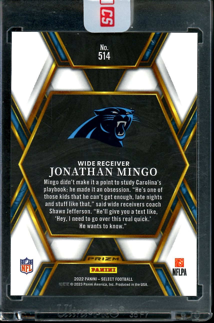 2022 Panini Select Jonathan Mingo Rookie XRC Silver Panthers - Trading Card Market