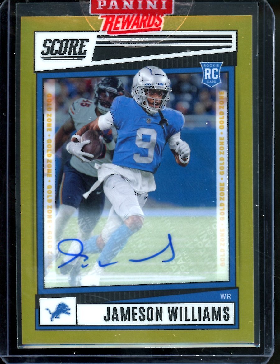 2022 Panini Chronicles Score Jameson Williams Rookie Auto Gold Zone /50 Lions - Trading Card Market