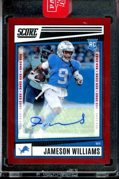 2022 Panini Chronicles Score Jameson Williams Rookie Auto Red Zone /20 Lions - Trading Card Market