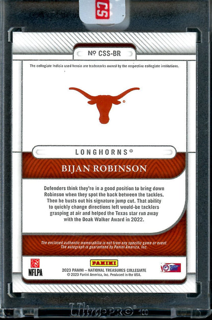2023 Panini National Treasures Collegiate Bijan Robinson Rookie Silhouettes RPA /99 Texas - Trading Card Market