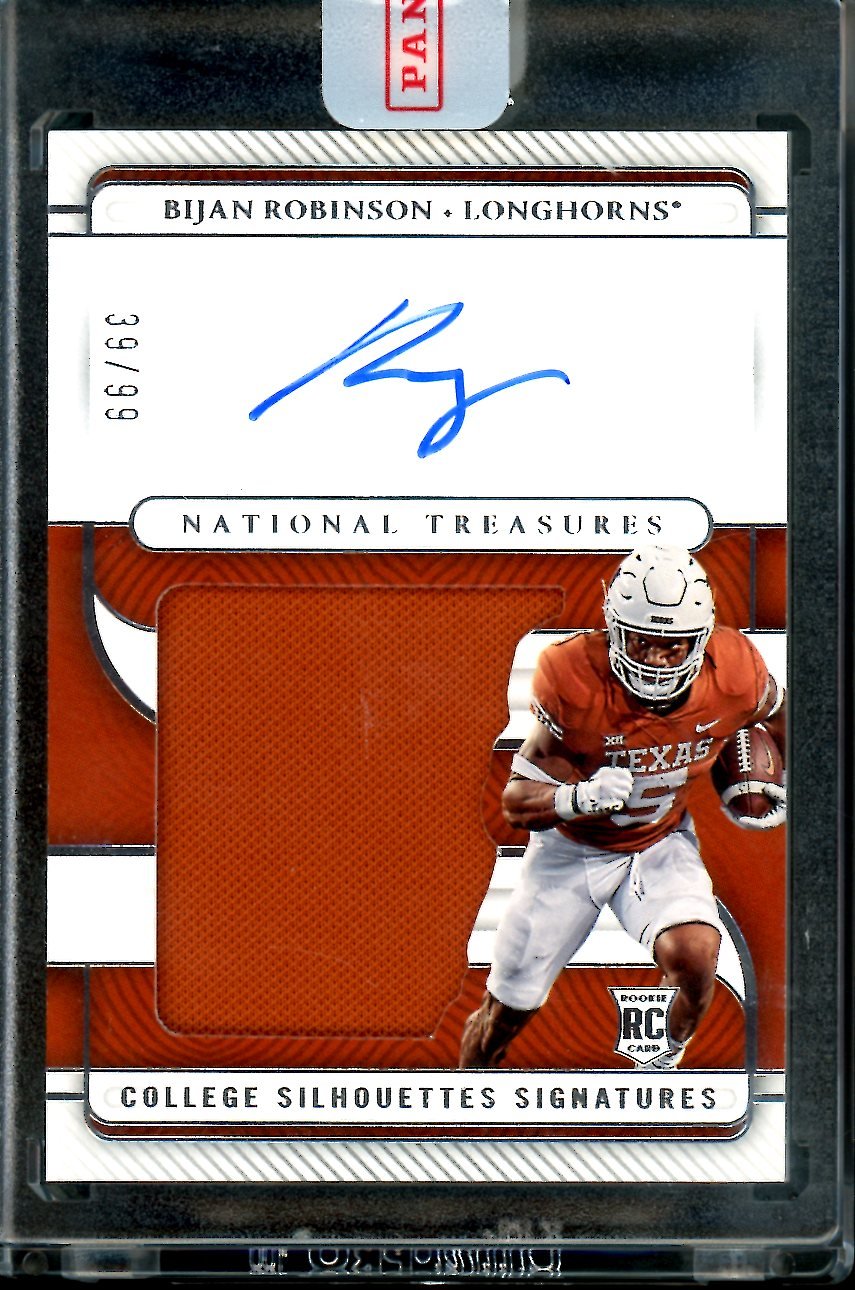 2023 Panini National Treasures Collegiate Bijan Robinson Rookie Silhouettes RPA /99 Texas - Trading Card Market