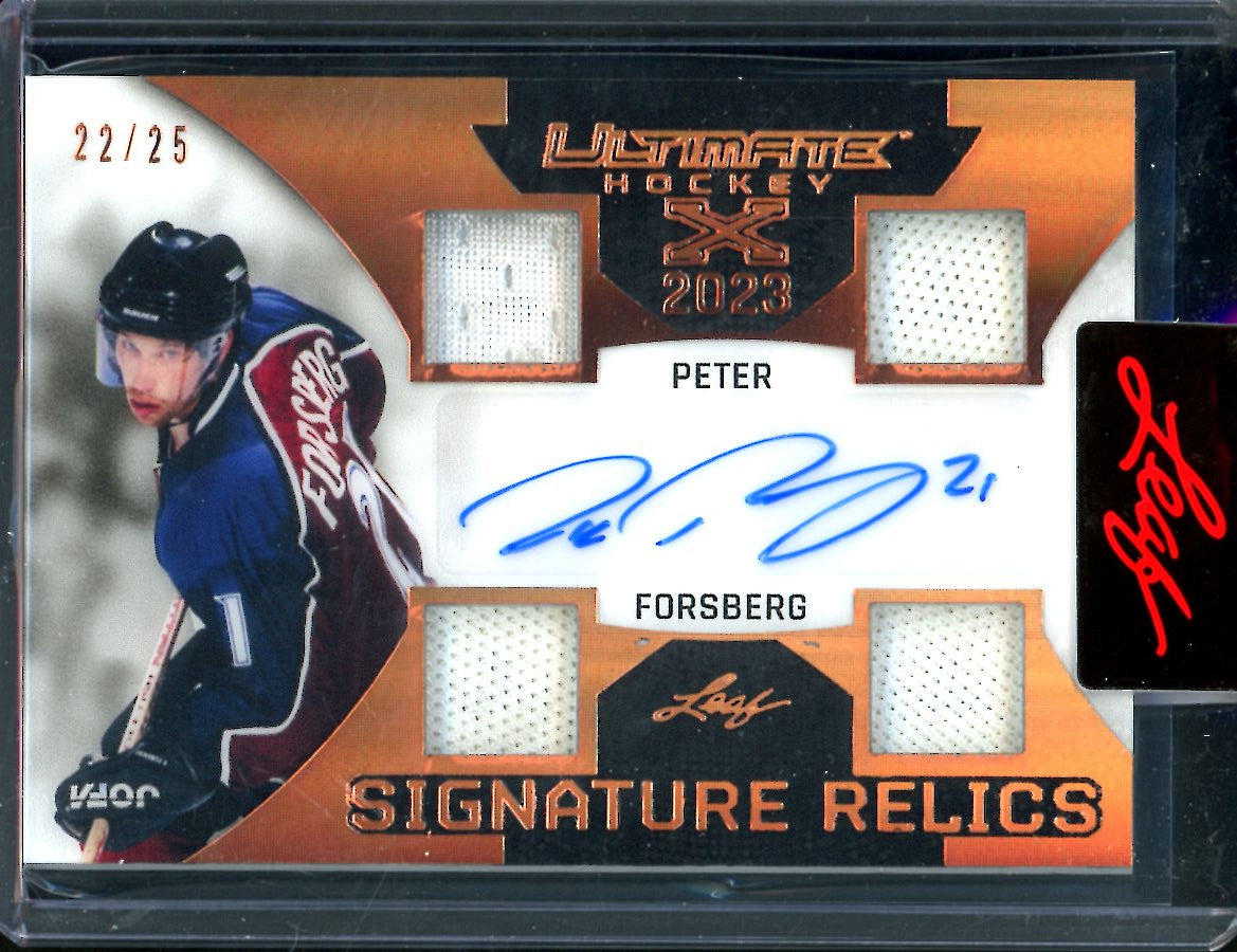 2023 Leaf Ultimate Hockey Peter Forsberg Signature Relics Patch Auto /25