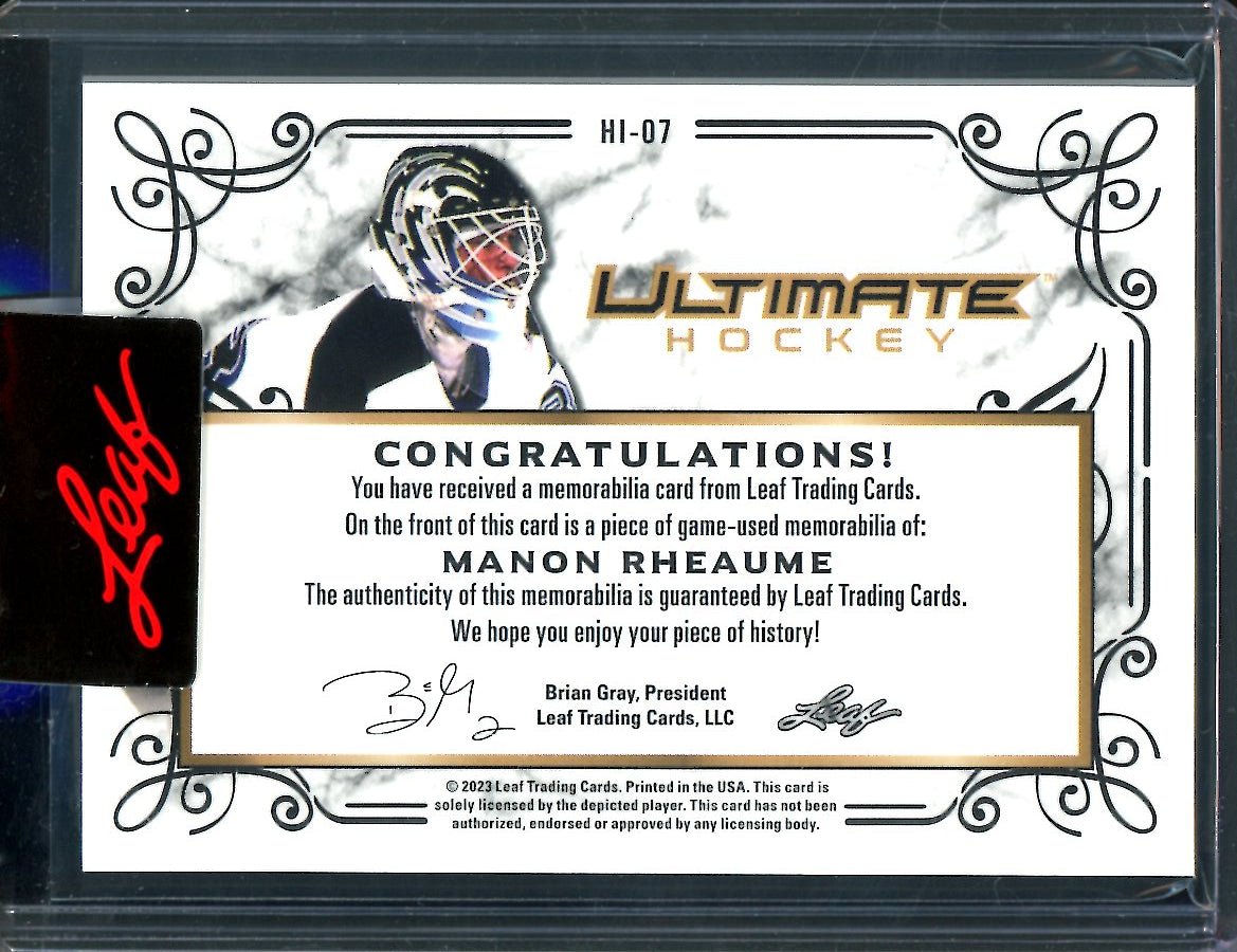 2023 Leaf Ultimate Hockey Manon Rheaume Quad Patch /4 - Trading Card Market