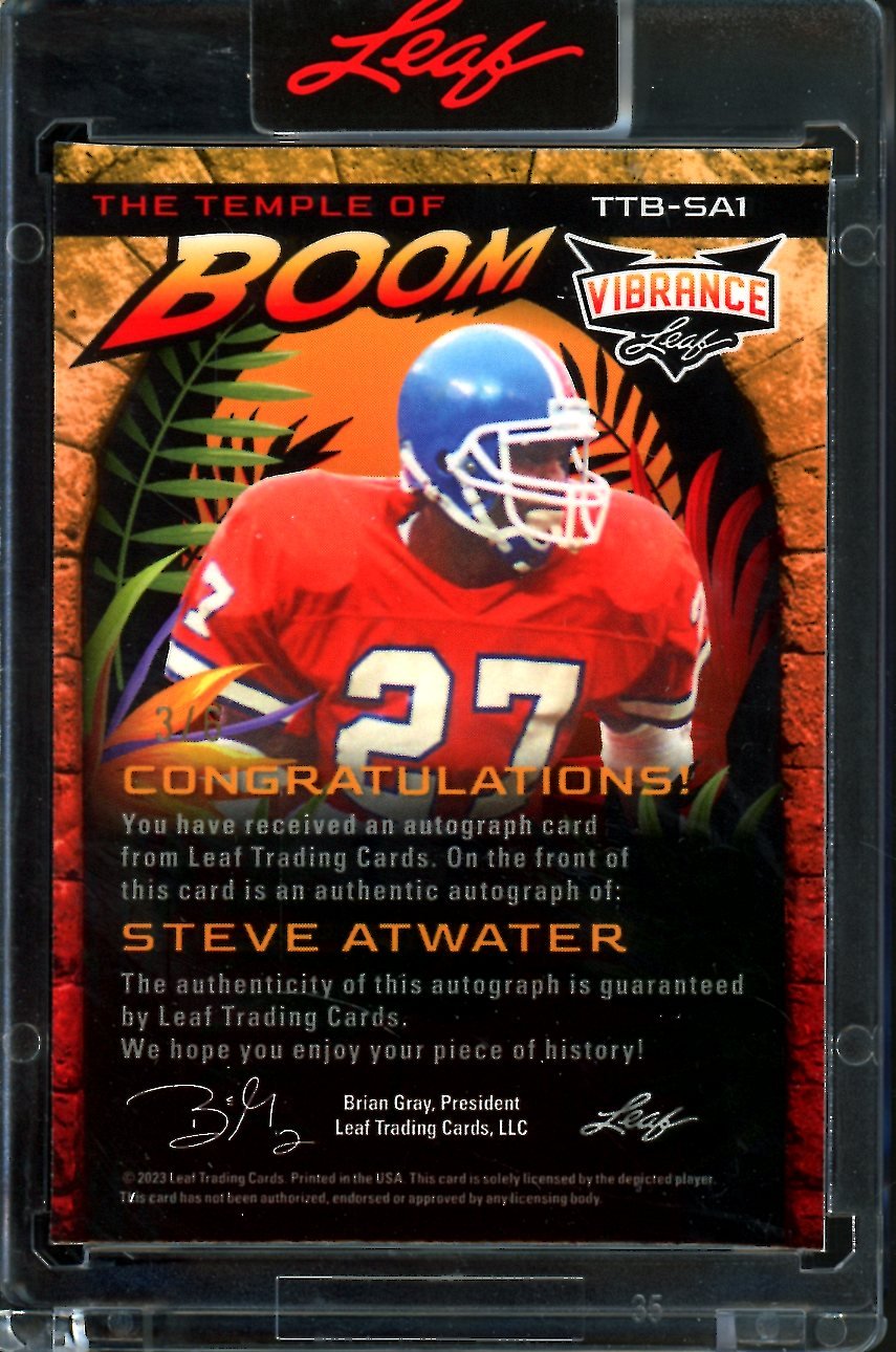 2023 Leaf Vibrance Steve Atwater The Temple of Boom Auto /6 Broncos - Trading Card Market