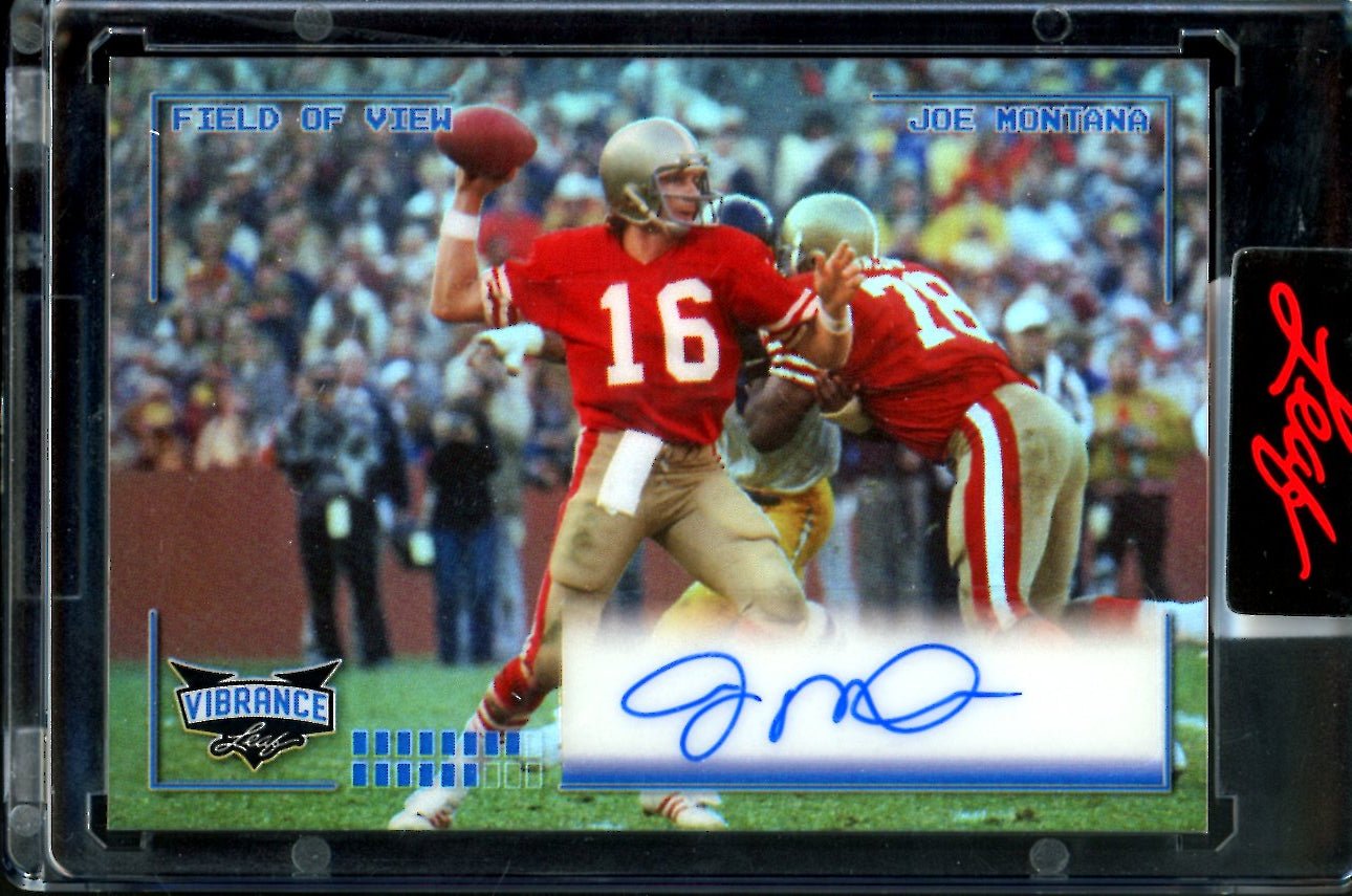 2023 Leaf Vibrance Joe Montana Field of View Auto /25 49ers - Trading Card Market