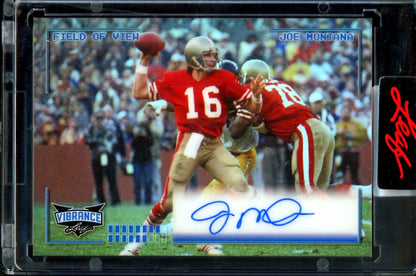 2023 Leaf Vibrance Joe Montana Field of View Auto /25 49ers - Trading Card Market