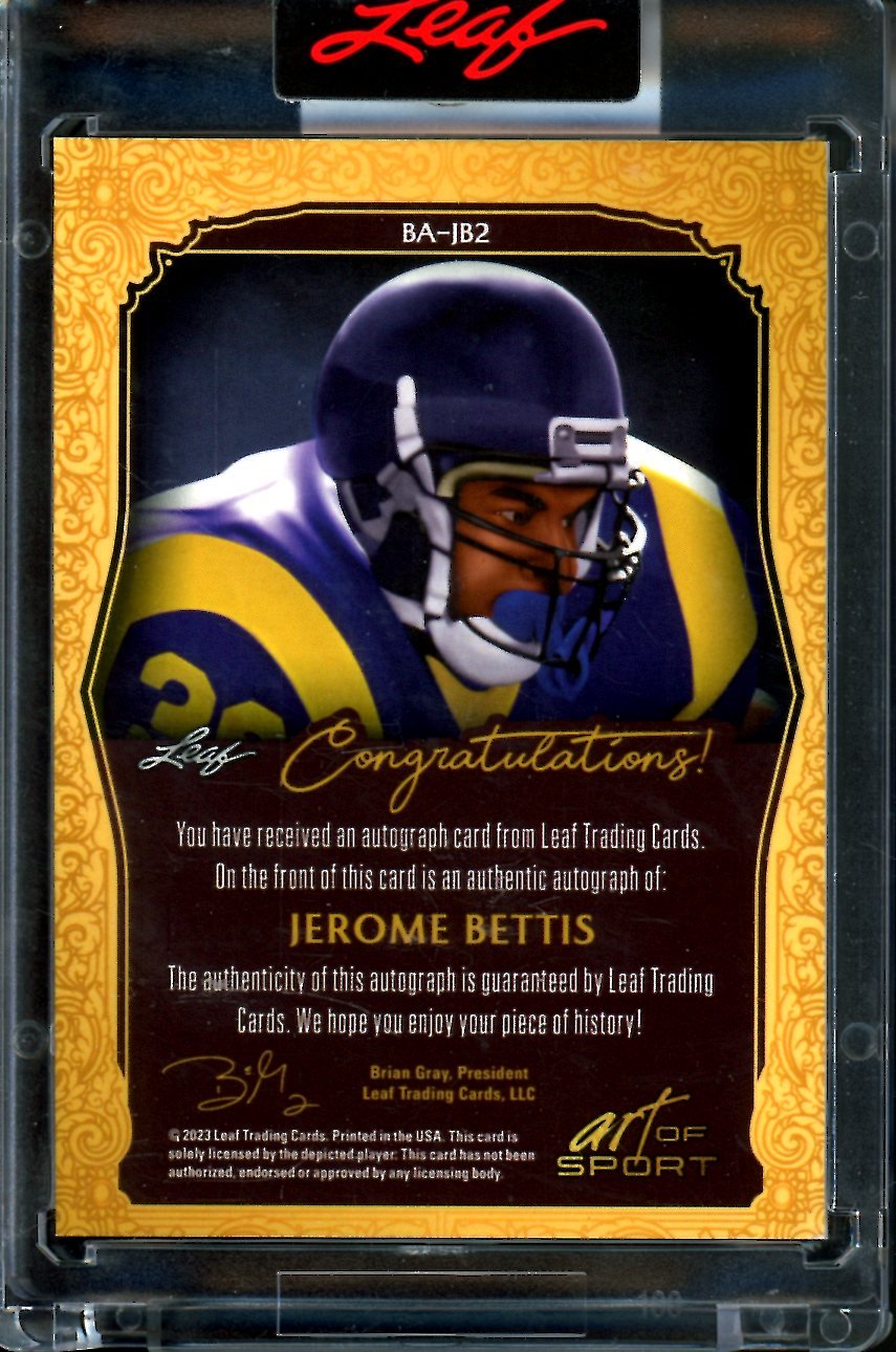 2023 Leaf Art of Sport Jerome Bettis Auto /7 Rams - Trading Card Market