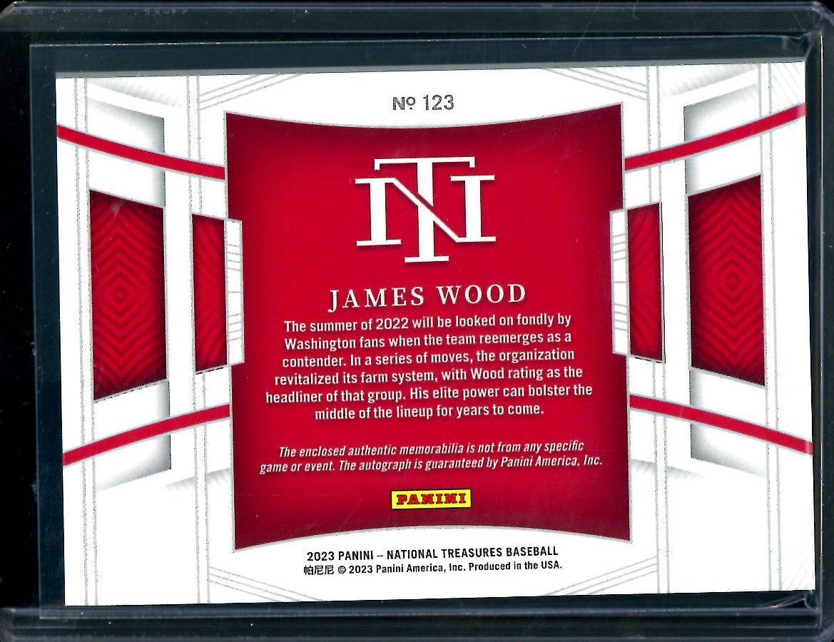 2023 Panini National Treasures James Wood Patch Auto /99 Nationals - Trading Card Market