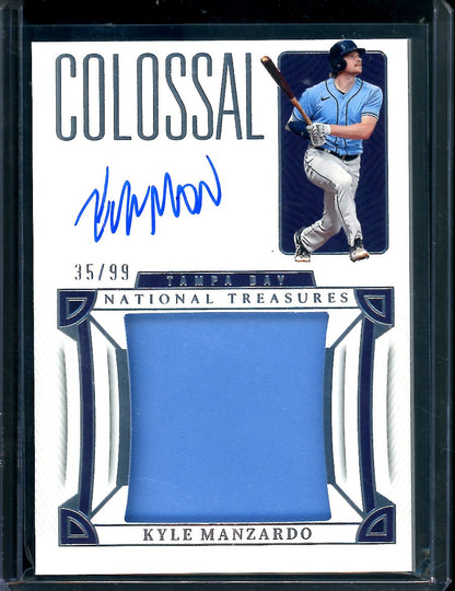 2023 Panini National Treasures Kyle Manzardo Colossal Patch Auto /99 Rays