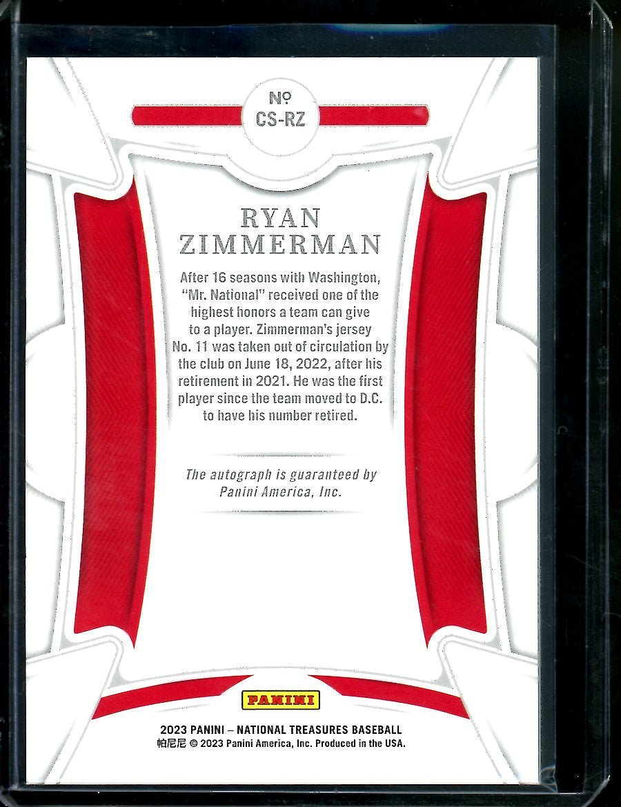 2023 Panini National Treasures Ryan Zimmerman Century Signatures Auto /25 Nationals - Trading Card Market