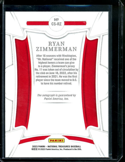 2023 Panini National Treasures Ryan Zimmerman Century Signatures Auto /25 Nationals - Trading Card Market