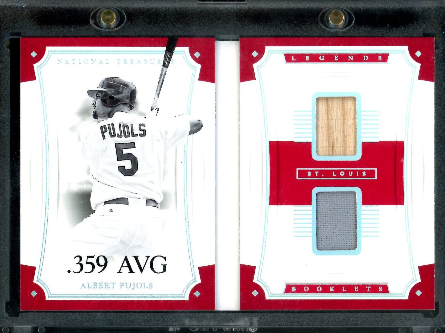 2017 Panini National Treasures Albert Pujols Legends Booklet Patch /99 Cardinals - Trading Card Market